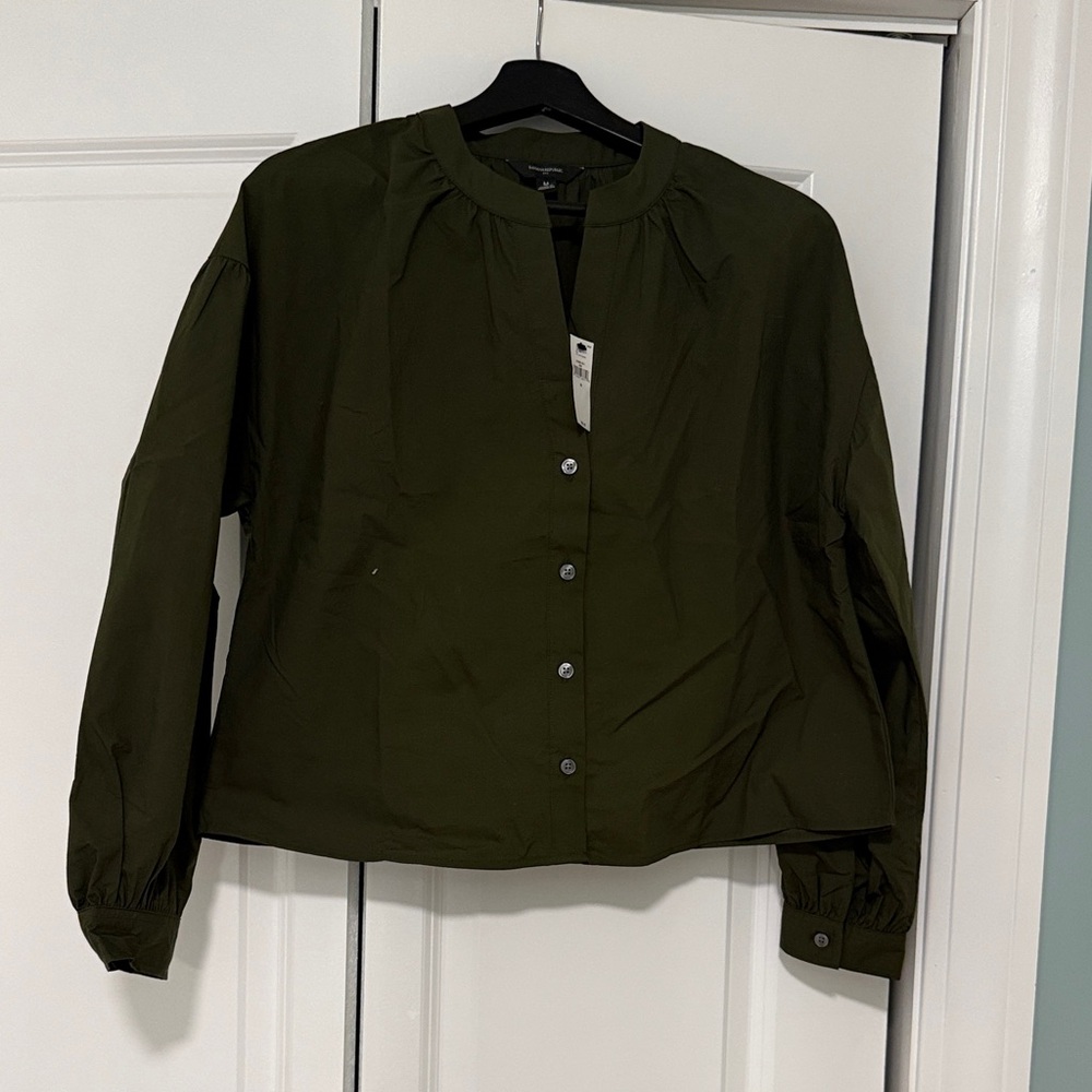 Banana Republic Factory Dark Green Button-Down Shirt